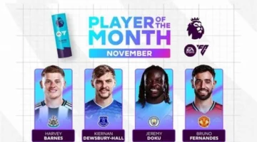 قائمة المرشحين لجائزة أفضل لاعب في نوفمبر بالدوري الإنجليزي تتضمن 8 أسماء بارزة